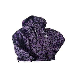The North Face Women's Black and Purple Pattern Puffer Jacket